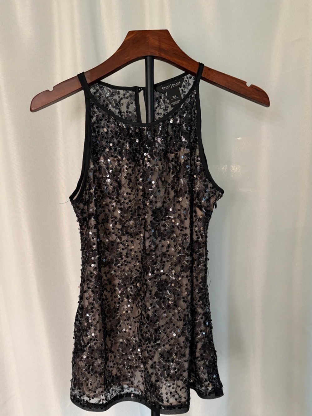 White House Black Market Black Sequin Camisole
